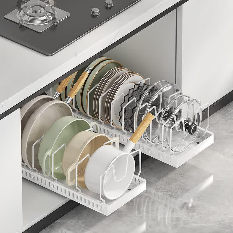Brangdy Expandable Kitchen Pot Lid Organizer Rack