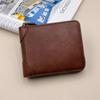 1Pc Men Wallets Leather Zipper Purse Man Slim Card Horders Quality Male Short Multi-Card Wallet Coin Pocket Purse