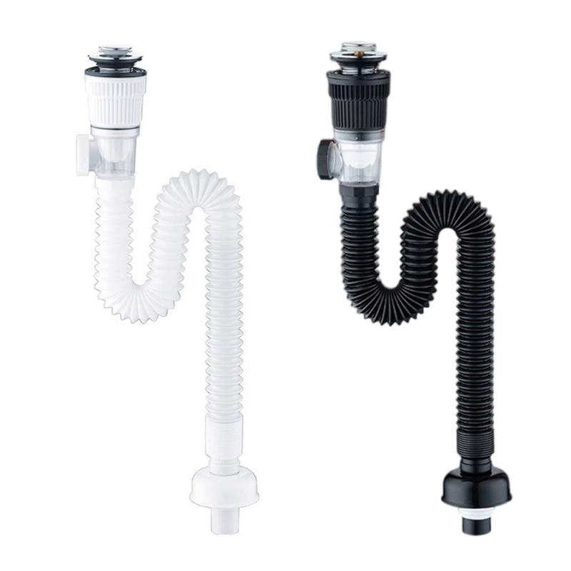 Lavandino Scarico Lavabo Idraulico Tubo di Scarico Flessibile Universale Tubo Flessibile per Scarico Lavandino Sifone Lavandino Filtro Lavandino Tubo di Scarico