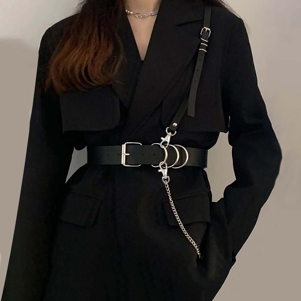 Women Fashion Corsets Wide Belt Gothic Leather Underbust Corset Crop Solid Color Adjustable Vest Waist Belt Clothing Accessories