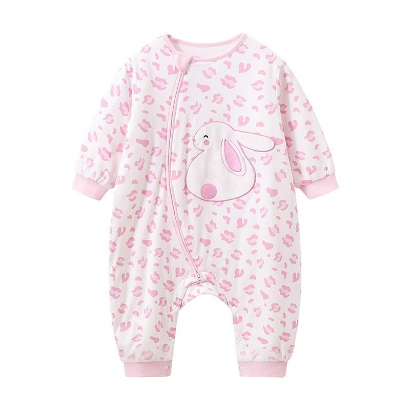 Cotton Baby Sleep Sack With Double Zipper Footed Pajamas Toddlers 1-3 Years Warm Winter Wear Anti-Kick Design