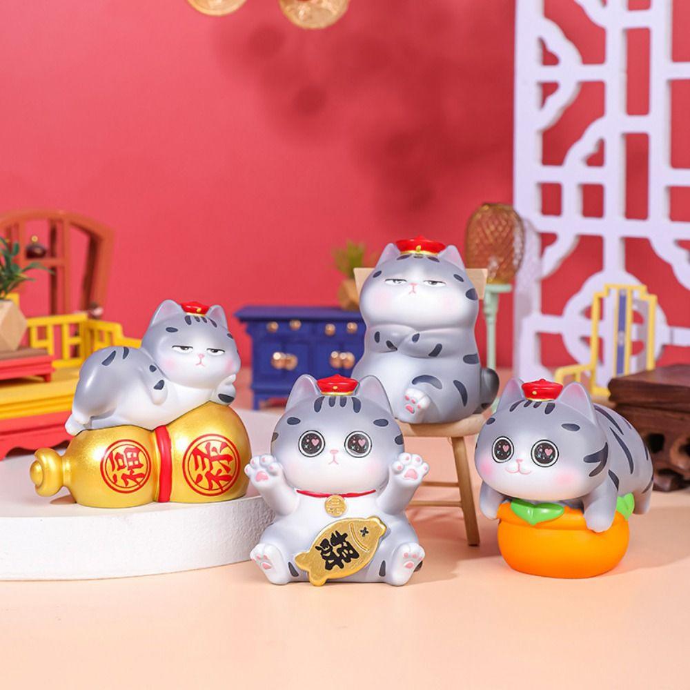 Miniature Mini Resin Doll Funny Cartoon Cat Ornaments Supremo Cat Ornament  Dollhouse Decoration