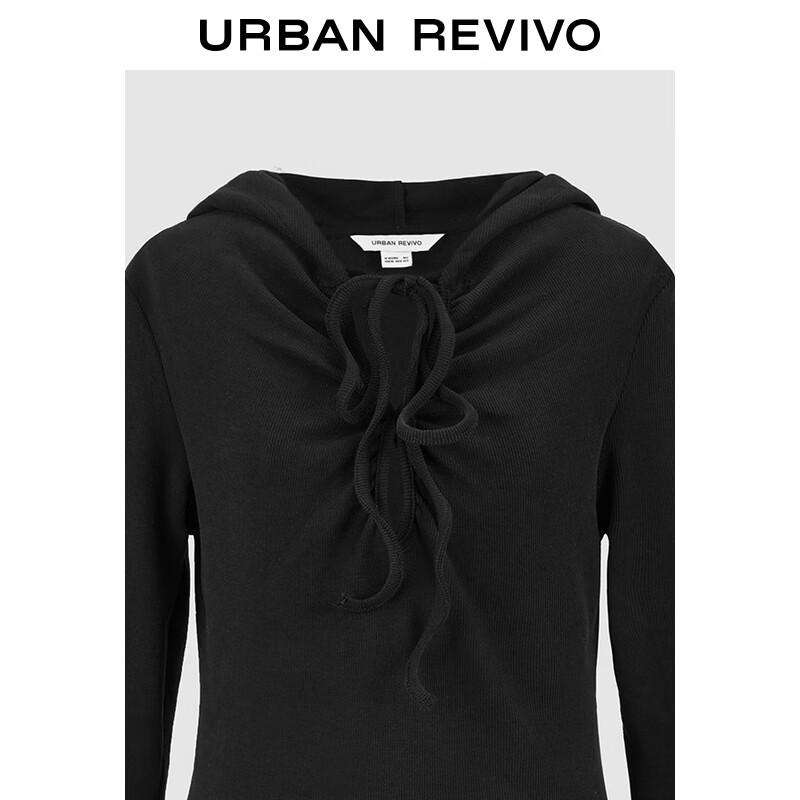 UR Women's Slim Fit Lace-Up Hooded Mini Dress