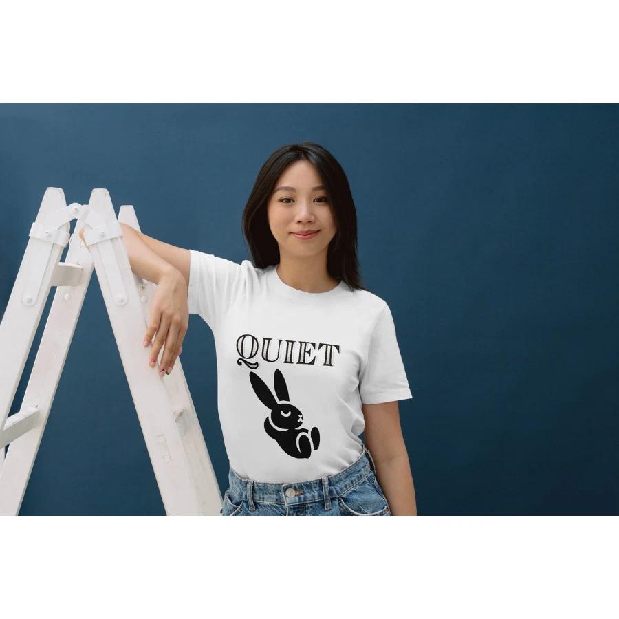 Quiet Bunny Unisex Tee, Introvert Rabbit T-Shirt, Cozy Cotton Top, Chill Vibes XL