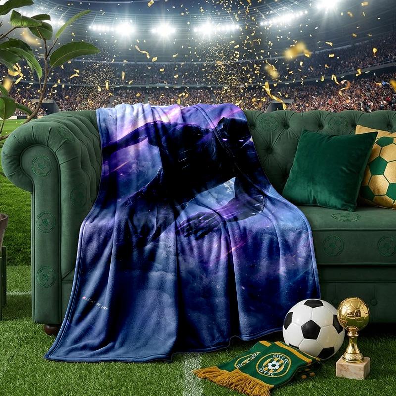 Black Panther Flight Throws Blanket Flannel Blankets Plush for Couch Bed Gifts for Men Women Travel picnic blanket Christmas fan gifts
