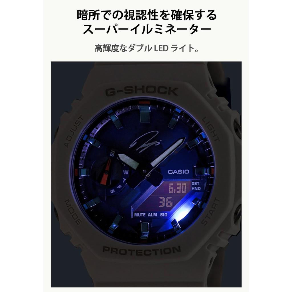 [Casio] Men's Watch G-Shock Ryo Ishikawa Signature GA-2100RI25-7AJR, White, Authentic Japan Model