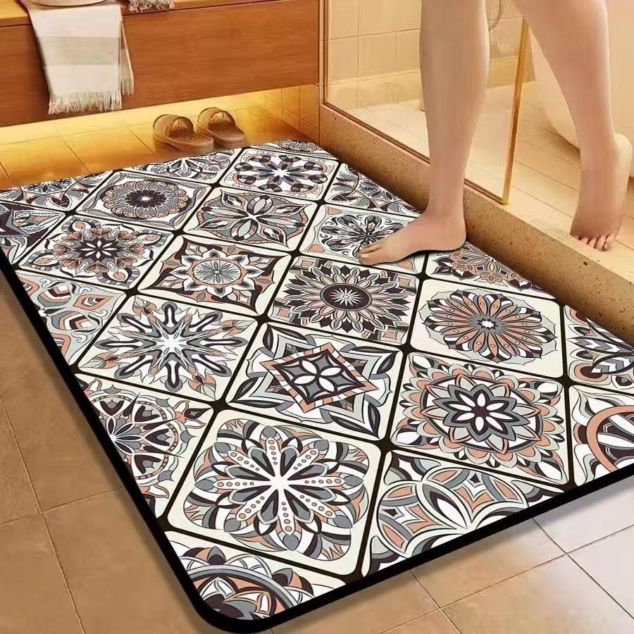 

Коврик для пола с диатомовой грязью, входная дверь, ванная комната, впитывающий воду, нескользящий, мягкий, не требующий стирки, быстросохнущий, фильтр для воды, кухонный сливной коврик 40x60cm бежевый
