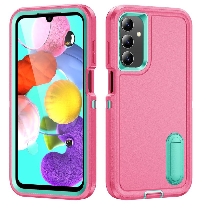3 In 1 Heavy Armor Defend Phone Case For Samsung Galaxy A16 A06 A15 A14 A54 A26 A36 A56 A17 A27 A37 5G Plastic Frame TPU Cover