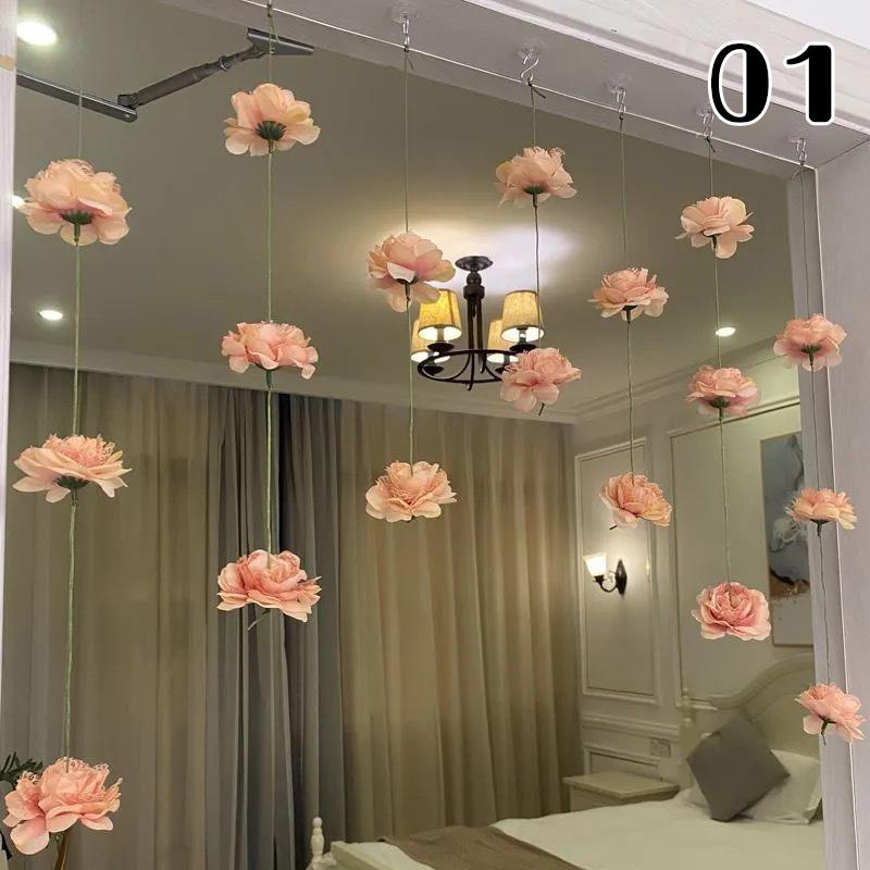 Романтическая арочная искусственная цветочная оконная дверная линейная штора, красивая кисточка, подвесная нитяная штора, домашний декор для спальни, разделитель