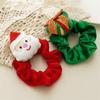 Christmas Cartoon Santa & Reindeer Plush Scrunchie - Festive Hair Accessory