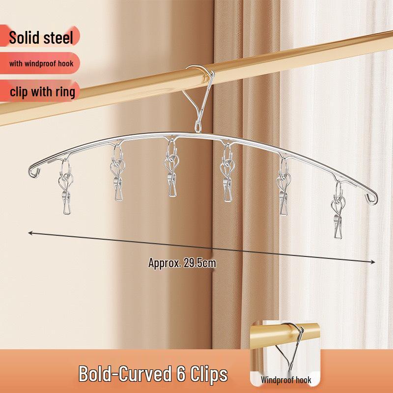 Stainless Steel Multi-Clip Circular Drying Rack for Socks and Underwear