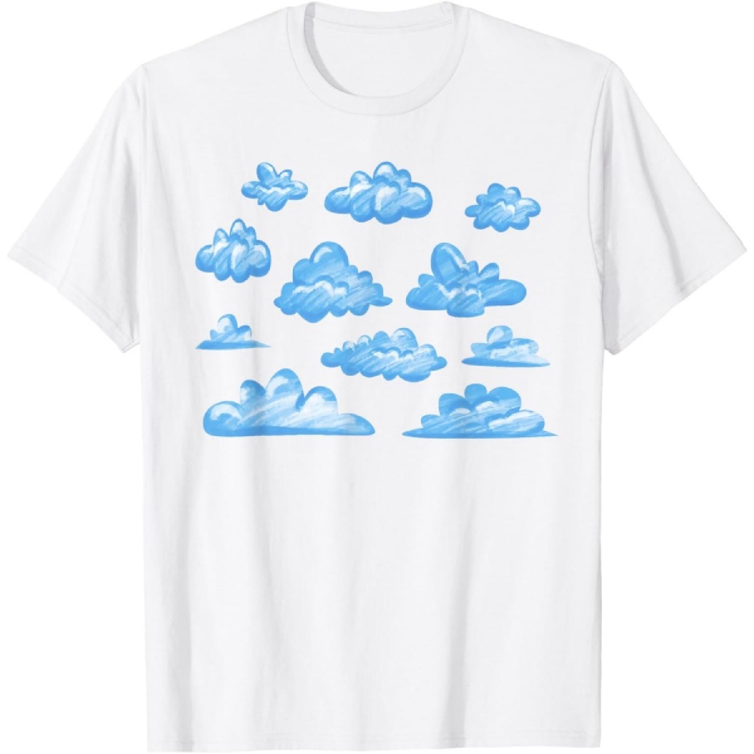 Синее Небо Облака Прохладная Атмосфера Белые Облака Футболка XXXXXL белый