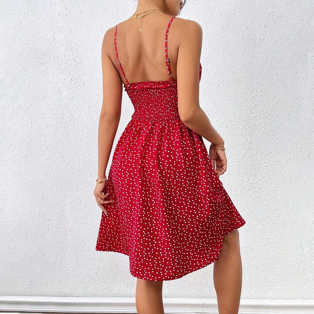 Women's French Sexy Style Small Suspender Slim Fit Backless Dress
