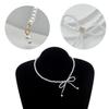 Bowknot Neckchain Girl Simple Imitation Pearls Choker Chain Aesthetic Jewellery