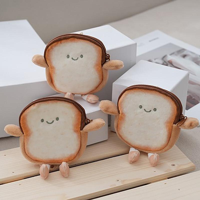 Creative Funny Toast And Bread Zero Wallet Cheese Bag Pendant Wallet Bags Cartoon Wallet Female Walle Bag Pendant Accessories