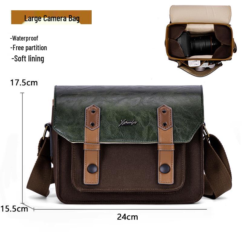 

Водонепроницаемая ретро-сумка для камеры для Fuji, Sony a7c, Canon r10, Nikon z30/ZFC - через плечо, кроссбоди