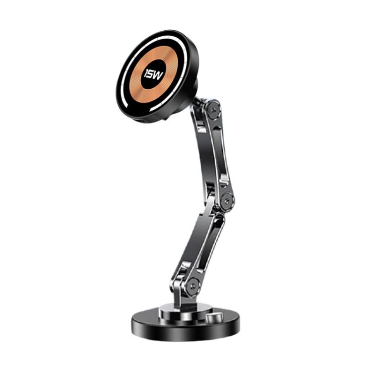 

360 Degree Rotating Adhesive Magnetic 15W Wireless Fast Charger Car Holder 2-folding