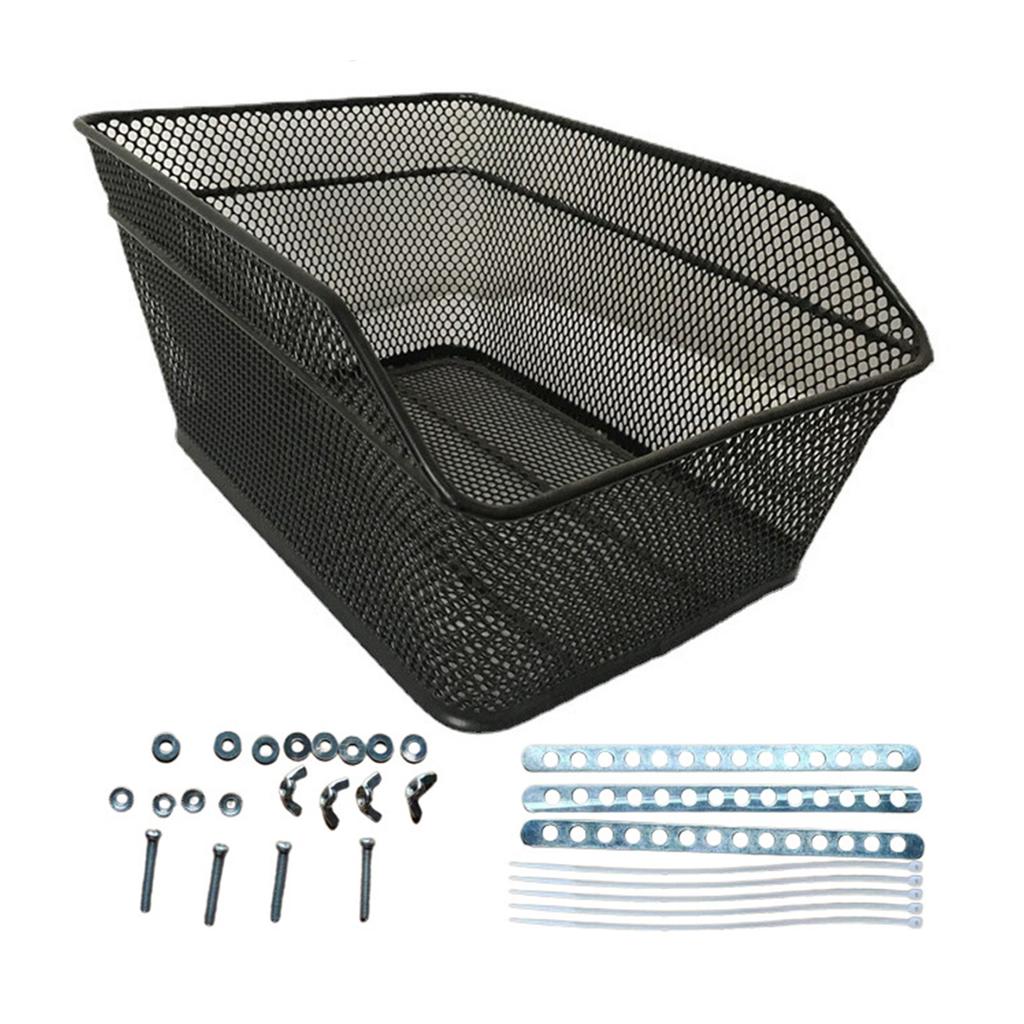 Rear Bike Basket Rust Resistant Large Capacity Metal Bike Cargo Rack For Kids Bike Electric Bike
