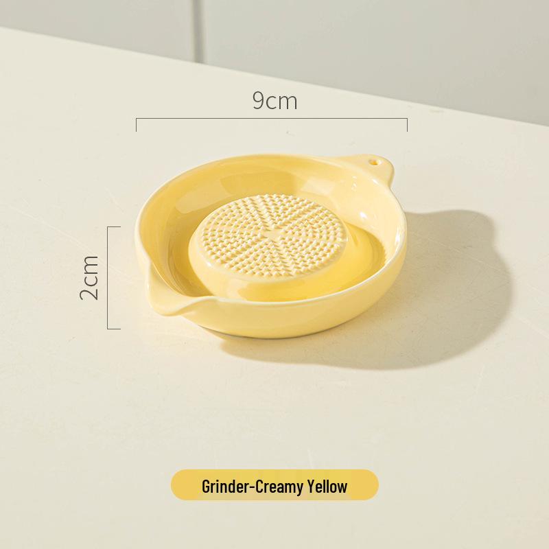 Krémový keramický drtič česneku a zázvoru - Drtič doplňků stravy a kreativní kuchyňský gadget