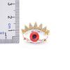 Nidin Trendy Bohemian Lucky Colorful Evil Eye Transparent Rhinestone Opening Adjustable Ring Womem Elegant Jewelry Fine Gift