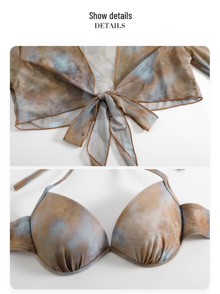 2024 Women's Sexy Four-Piece Bikini Set: High-End Long-Sleeve Seaside Vacation Swimwear