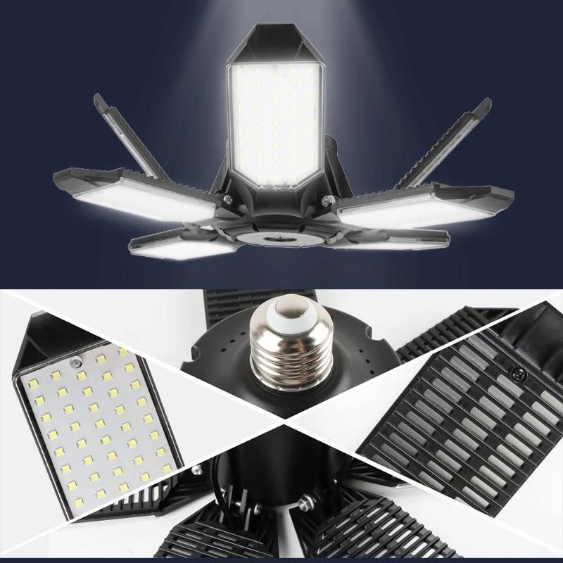 Deformable LED Garage Light, 6/8 Adjustable Panels LED Ceiling Light, Shop Workshop Warehouse High Brightness LED Lighting