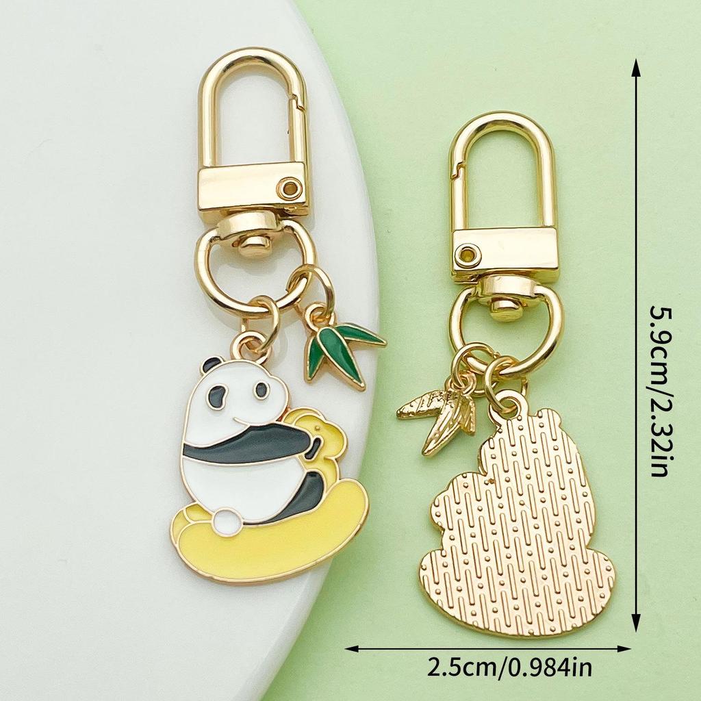 Adorable National Treasure Panda Metal Keychain – Cute & Quirky Cartoon Dāi Méng Panda Keyring Pendant for Men, Women, & Bag Charms.