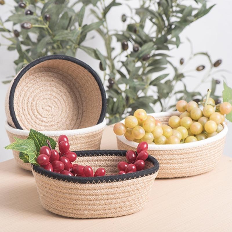 Multipurpose Handmade Cotton Rope Storage Baskets for Decoration and Storage Versatile Organizers Home Accessory