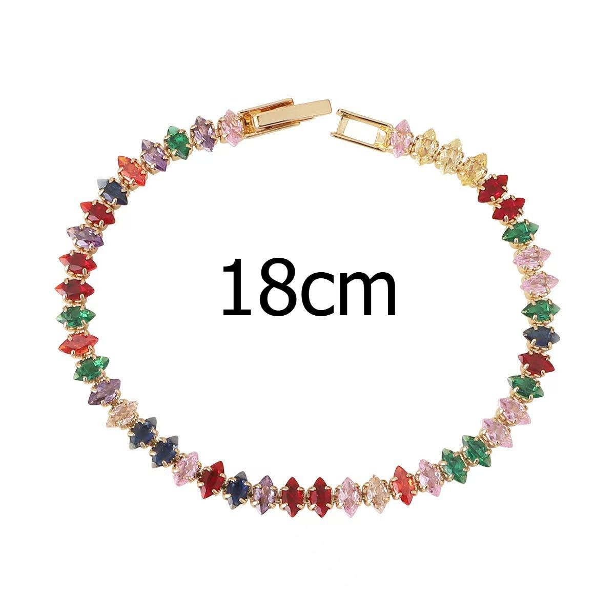 Fashionable Caibao Zircon Women s Bracelet, Buckle Bracelet, Colorful Diamond Shaped, Geometric Full Diamond, Designed Handpiece, High End Style