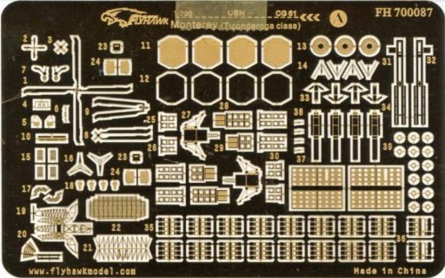 Flyhawk Model US Navy Ticonderoga Class Plastic Model Parts FLYFH700087 1/700 (for Dragon)