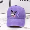 Kuromi Letter A-Z Baseball Cap for Women Sanrios Summer Adjustable Sun Hat Anime Cute Retro Sunbonnet Adult Headgear Kids Gifts