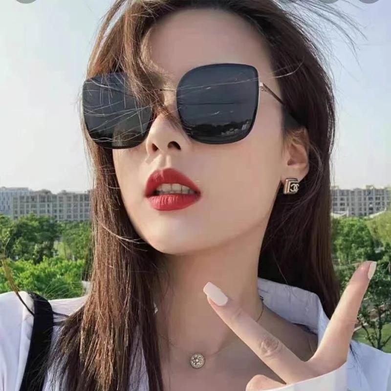Oversize Square Sunglasses Women Men Retro Vintage Big Frame UV400 Protection Fashion Sun Glasses Black