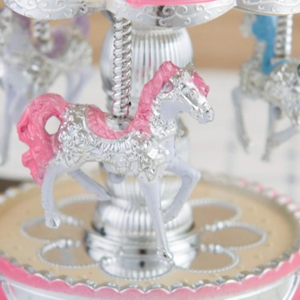 Cartoon Carousel Ornaments Exquisite Horse Music Box Fantasy Carousel Music Box  Birthday Gifts