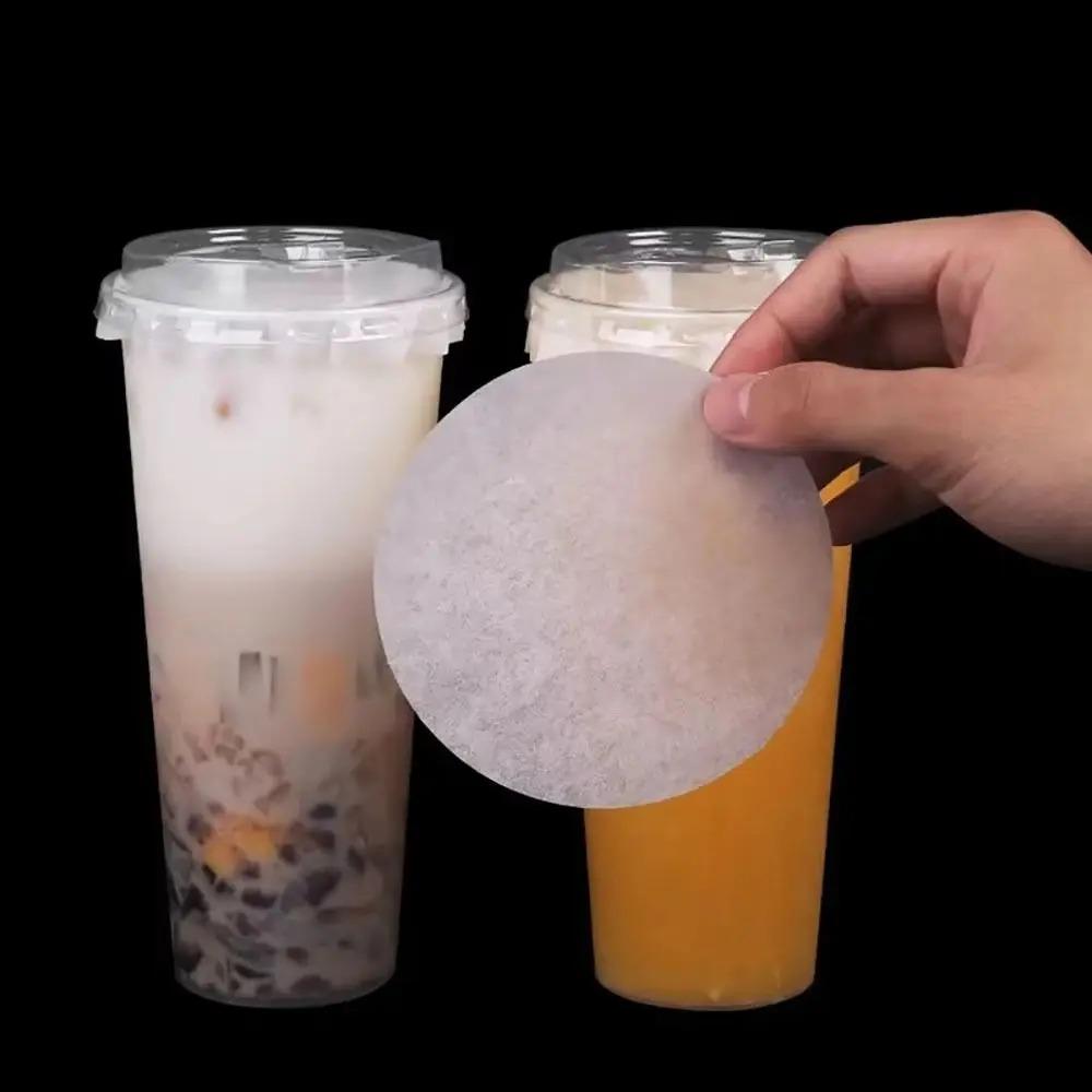 500 Pcs Splash Proof Cup Sealing Pads Paper Anti Spill Coffee Paper Lids  Takeout Packaing