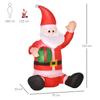 Santa Claus Christmas Decoration, 1.2 m, Self-Inflating, LEDs, incl. Blower, Red + White