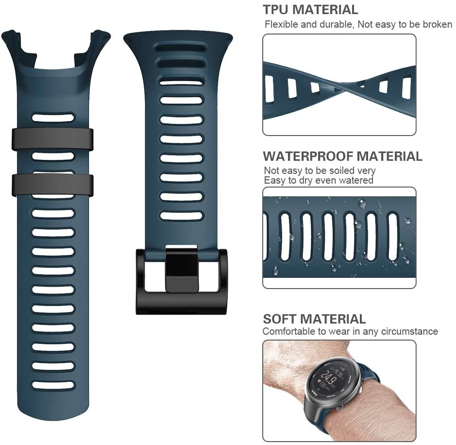 TPU Uhrenarmband Kompatibel für Suunto Core Armbänder Hochwertiges TPU Ersatzarmband für Suunto Core Smartwatches Zubehör