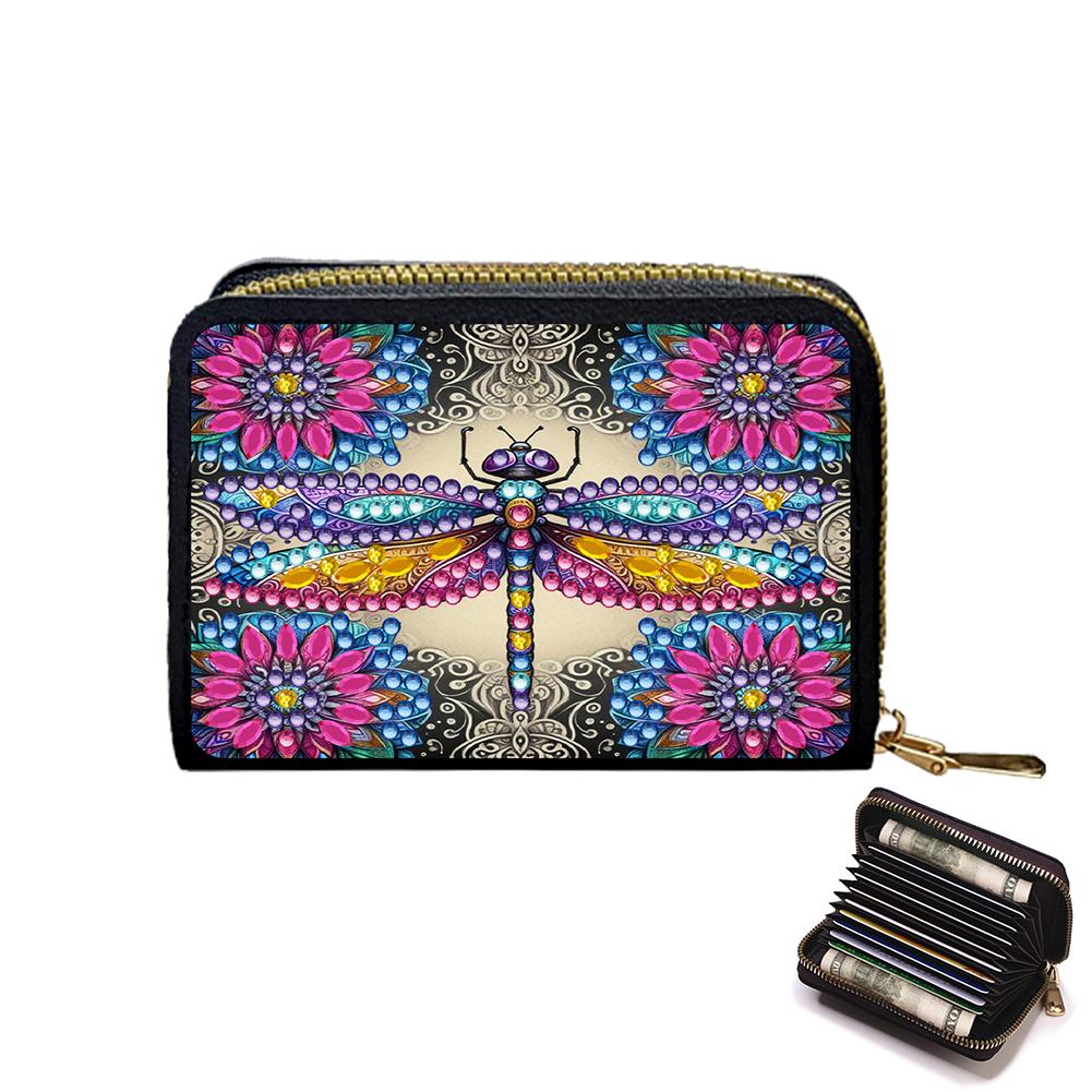 5D Diamantové Malování Umění Přenosná Taška na Karty Diamantové Malování Módní Držák na Karty Peněženka na Mince Dárek pro Přátele