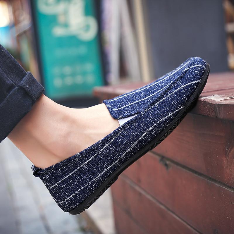 Spring Breathable Men'S Shoes Beijing Old Canvas Shoes Men'S Korean Version Shoes Casual Shoes Foot Cover Driving Lazy Shoes Men'S Cloth Shoes