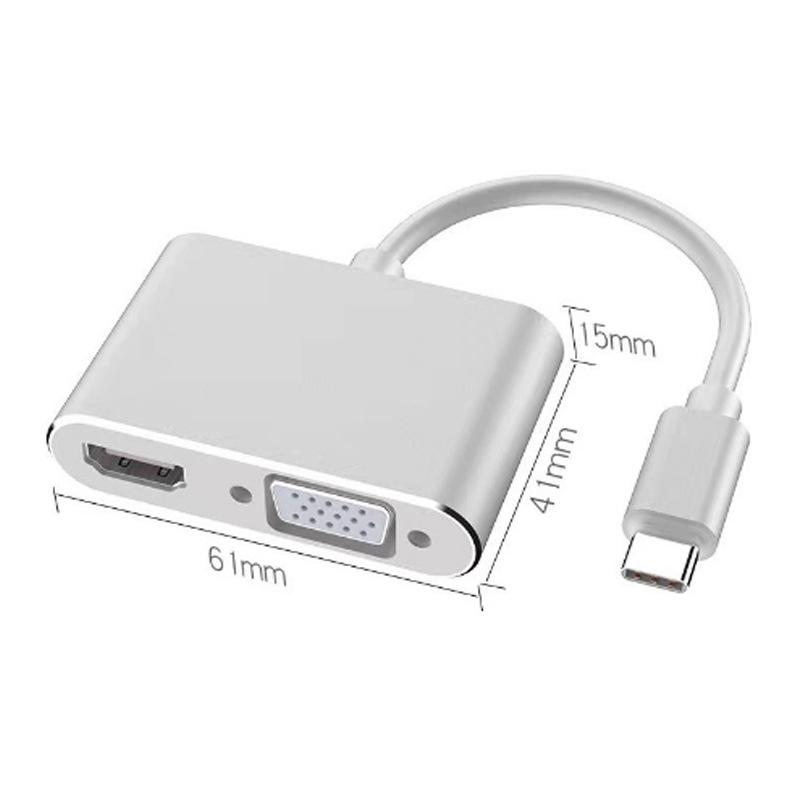 

USB C 4k Type C к адаптеру VGA USB3.0 HDMI-совместимый аудио-видео конвертер PD 87 Вт быстрое зарядное устройство для Macbook Pro Samsung S9 S10