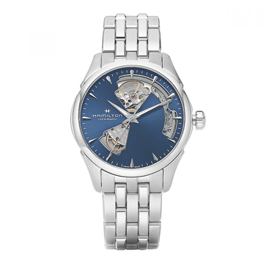 

Жіночий металевий годинник Hamilton H32215141 JazzmaSter Open Heart H32215141