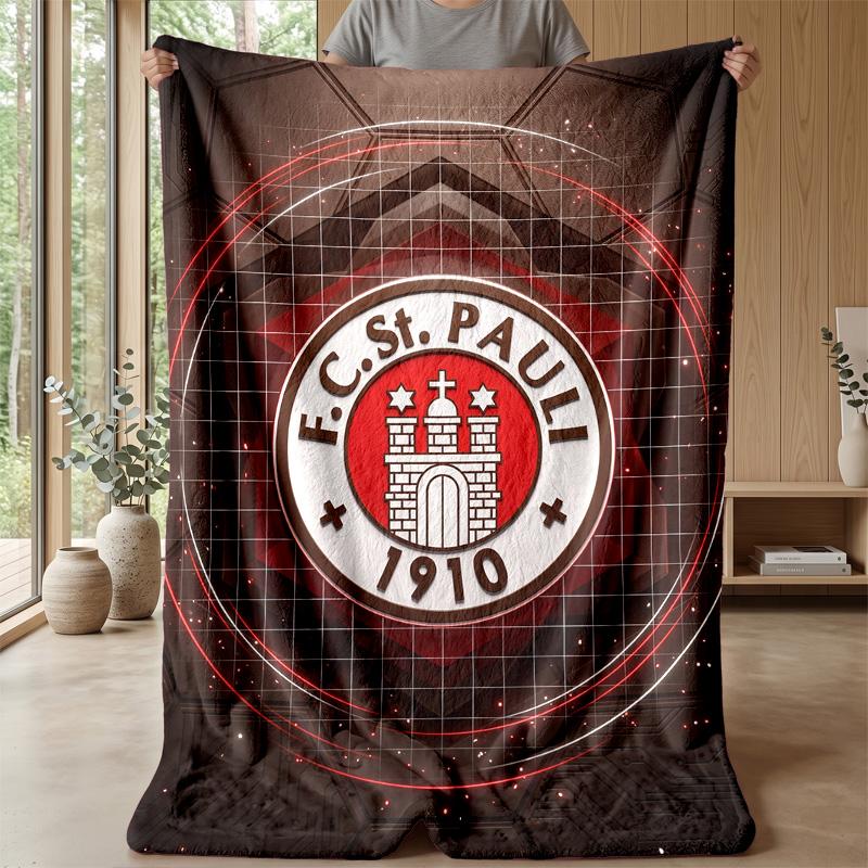 FC St. Pauli Voetbal Print Flanellen Deken, Zachte Warme Lichte Plaid voor Bank Bed Kamperen