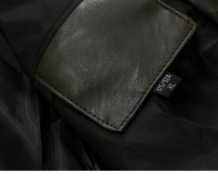 Men's 2019 Autumn/Winter Slim Fit PU Leather Motorcycle Jacket with Oblique Zipper and Lapel Design