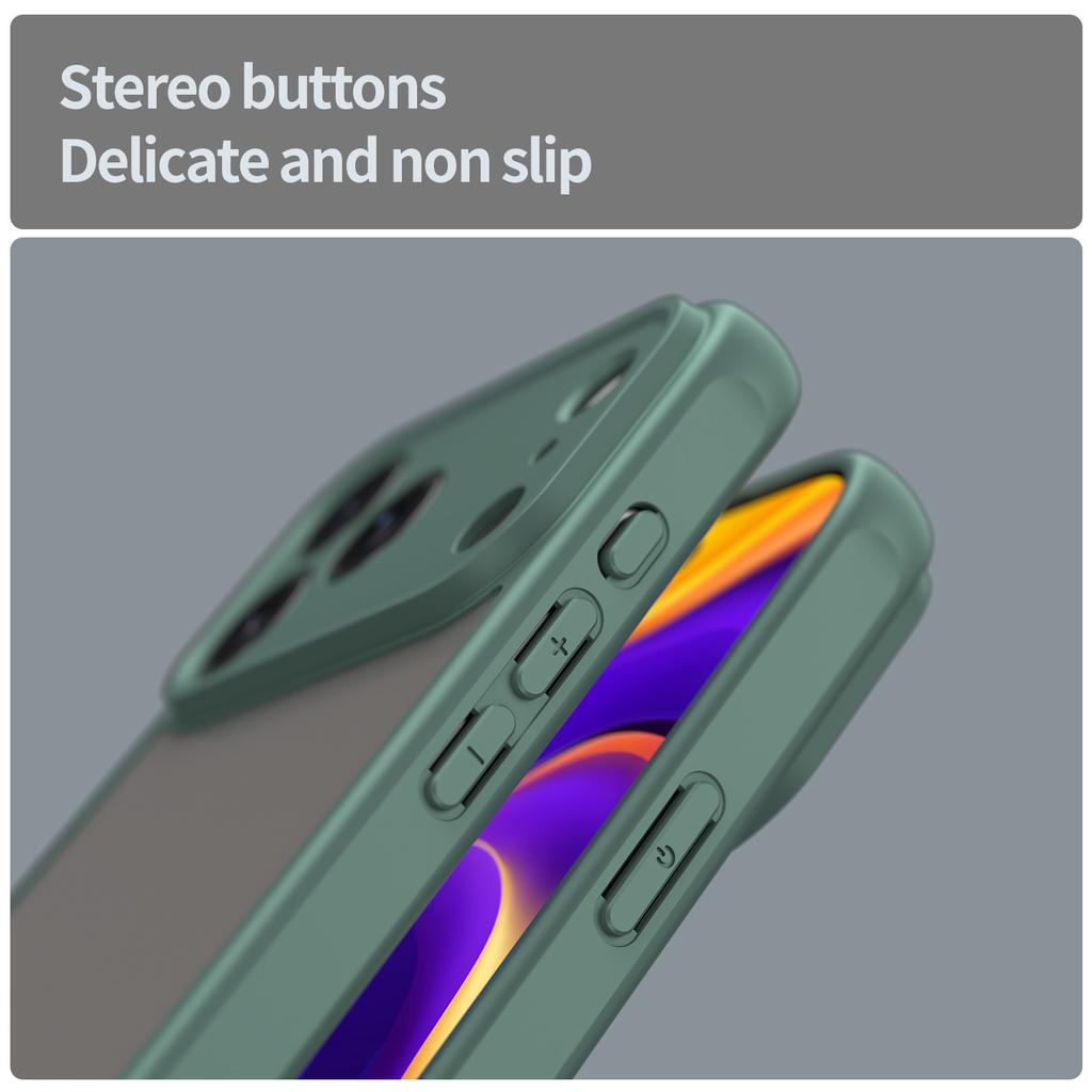 For iPhone 17 Pro Max Case Drop Proof Airbags Frosted Translucent PC + TPU Phone Back Cover