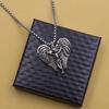 Titanium Angel Wings Skull Pendant Vintage Stainless Steel Cross Necklace Accessories For Men And Women
