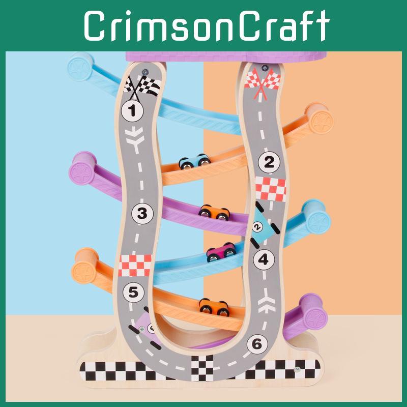 Six Layer Bright Color Glide Car Wooden Construction Toy For Kids Play And Development