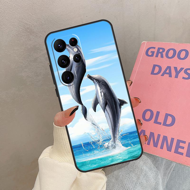 Dolphin Case For Samsung Galaxy S25 Ultra S20 S21 S22 S24 S23 Ultra S9 S10 Plus S25 FE Cover Coque