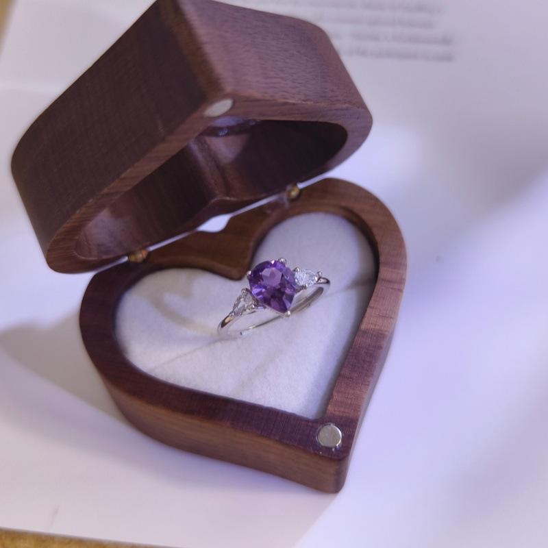 925 Sterling Silver Teardrop Ring for Women, Natural Topaz/Peridot/Amethyst Crystal Band, Fashion Jewelry