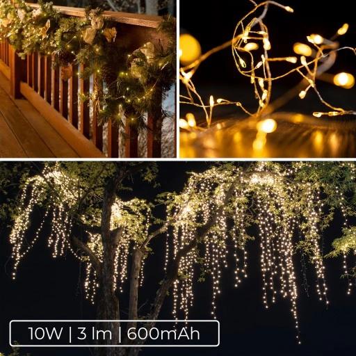 Girlanda Solarna Led Drucik 20M 200 Lampek Sznur Lampki Ogrodowe Na Drzewo