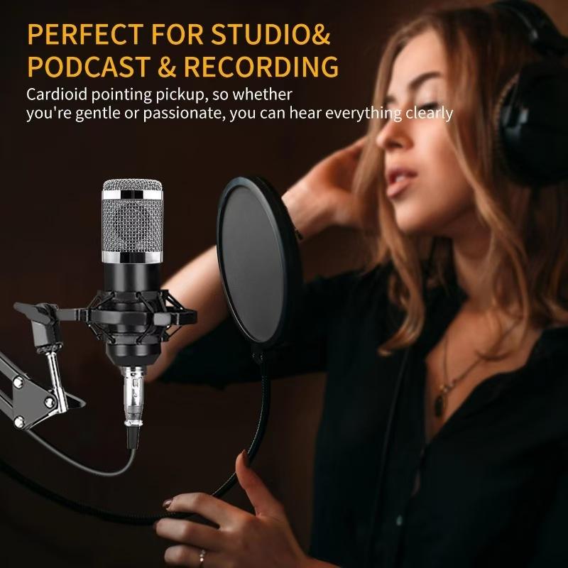 New BM800 Condenser Microphone F9 Sound Card Cross-Border Streamer Computer Recording Stand Complete Streaming Kit