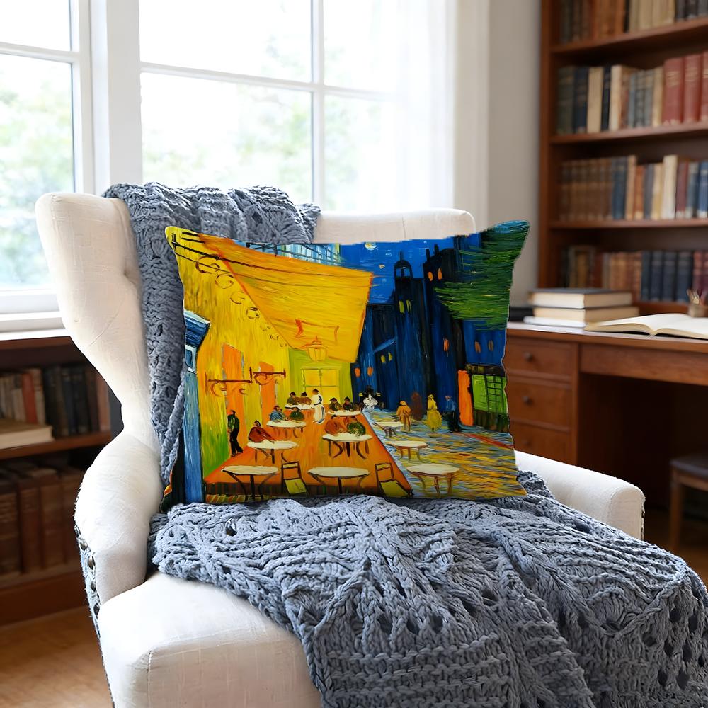 Dutchstreet Art Cushion Cover Anti-Dust Mite Short Plush Pillowcase - Invisible Zipper Silky Soft Sofa Cushion Cover